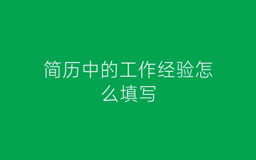 简历中的工作经验怎么填写-春林公文网