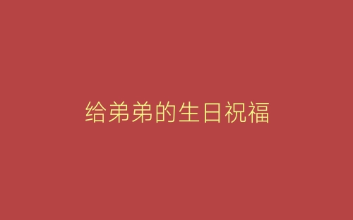 给弟弟的生日祝福-春林公文网