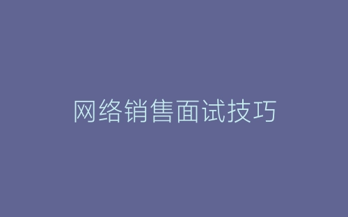 网络销售面试技巧-春林公文网