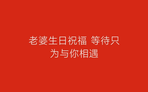 老婆生日祝福 等待只为与你相遇-春林公文网