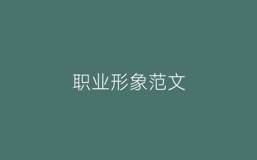 职业形象范文-春林公文网
