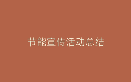 节能宣传活动总结-春林公文网