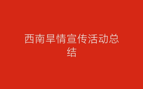 西南旱情宣传活动总结-春林公文网
