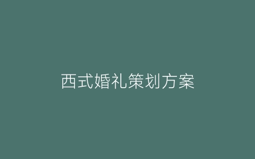 西式婚礼策划方案-春林公文网