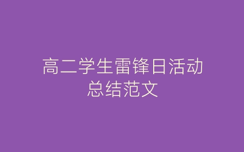 高二学生雷锋日活动总结范文-春林公文网