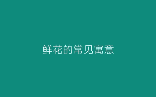 鲜花的常见寓意-春林公文网