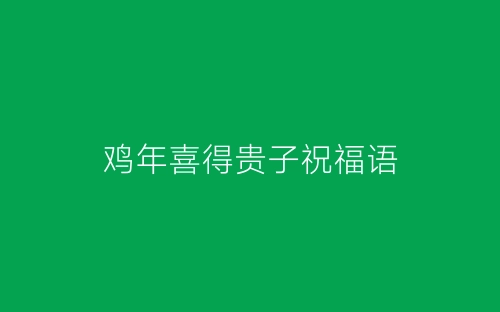 鸡年喜得贵子祝福语-春林公文网