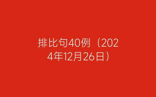 排比句40例（2024年12月26日）-春林公文网